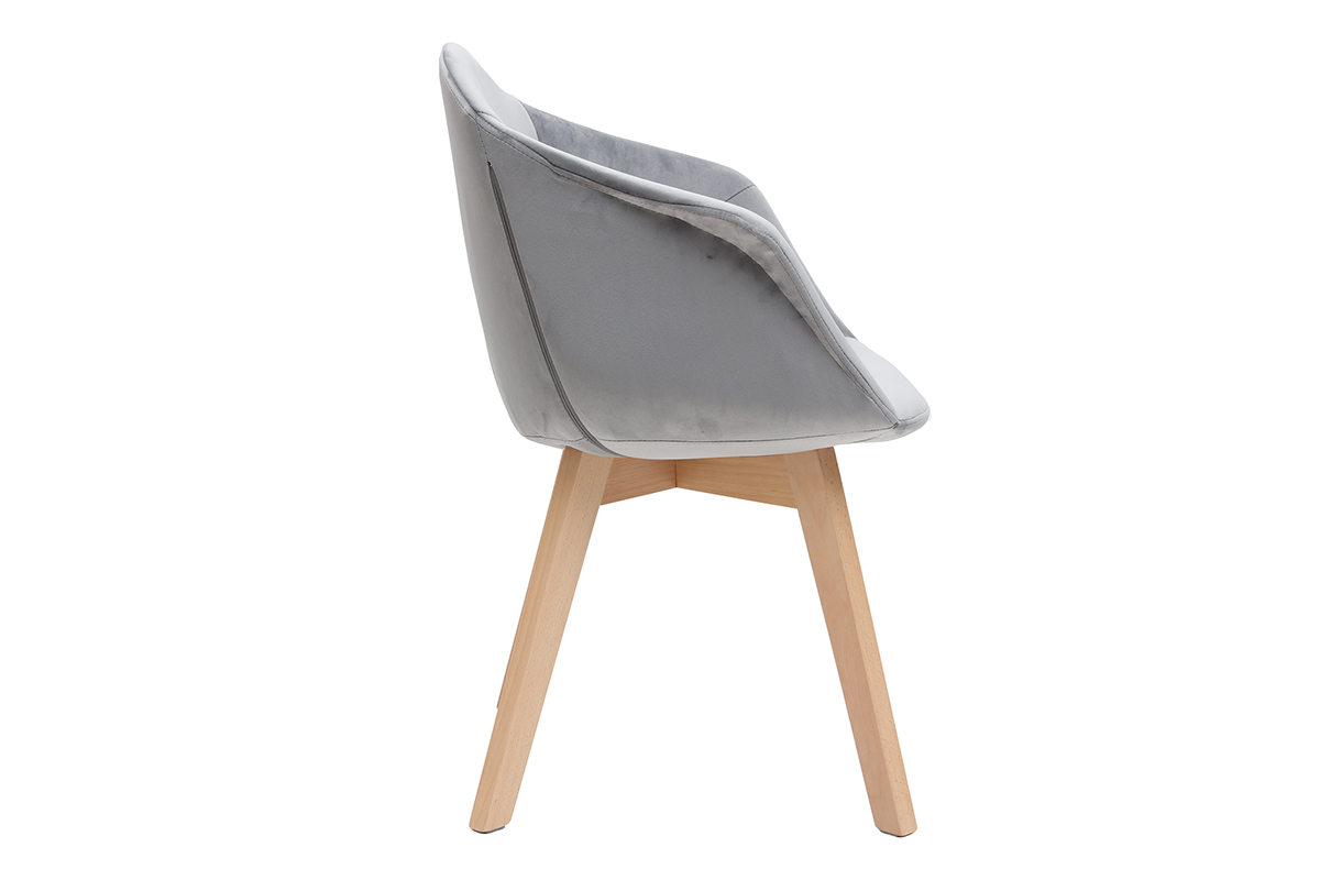 Silla moderna en terciopelo gris TAYA