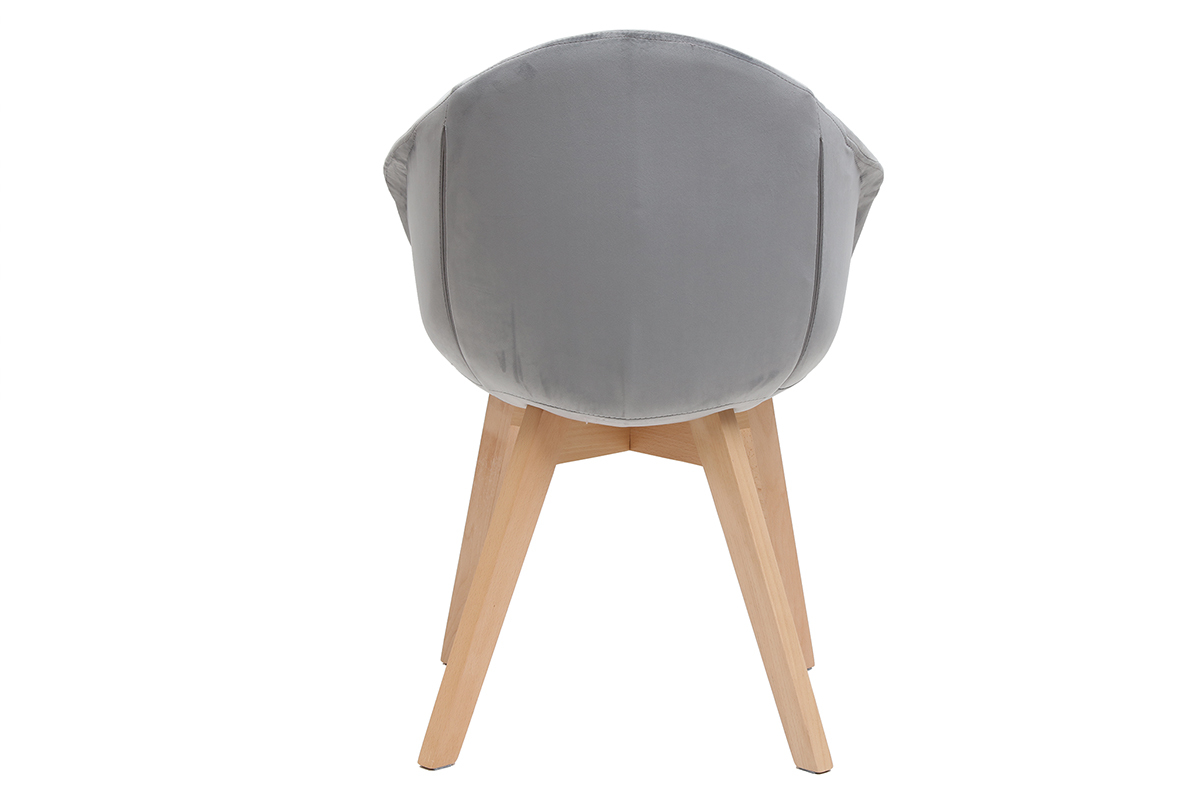 Silla moderna en terciopelo gris TAYA