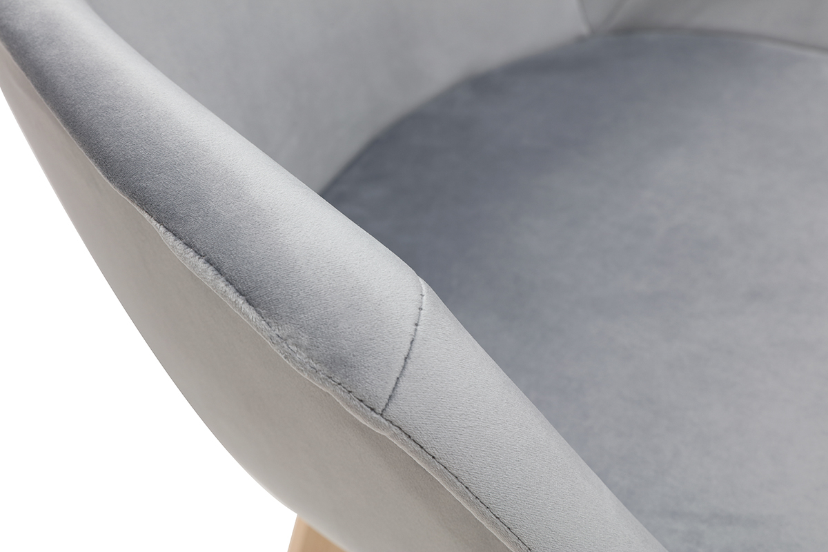 Silla moderna en terciopelo gris TAYA