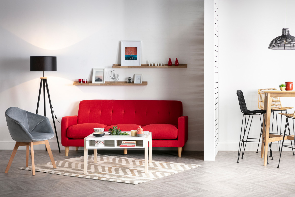 Silla moderna en terciopelo gris TAYA