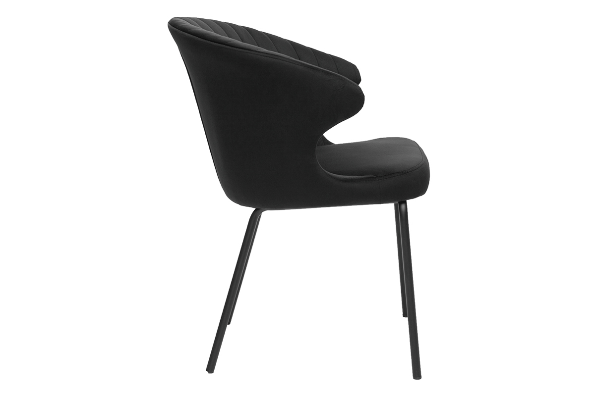 Silla moderna en terciopelo negro REQUIEM