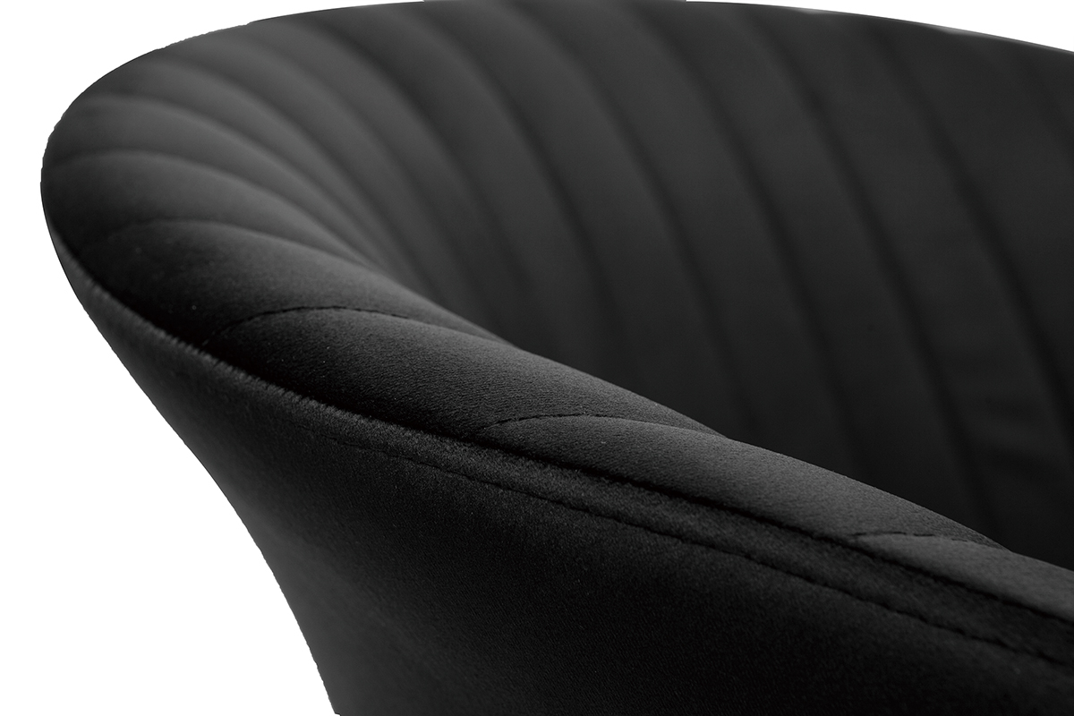 Silla moderna en terciopelo negro REQUIEM