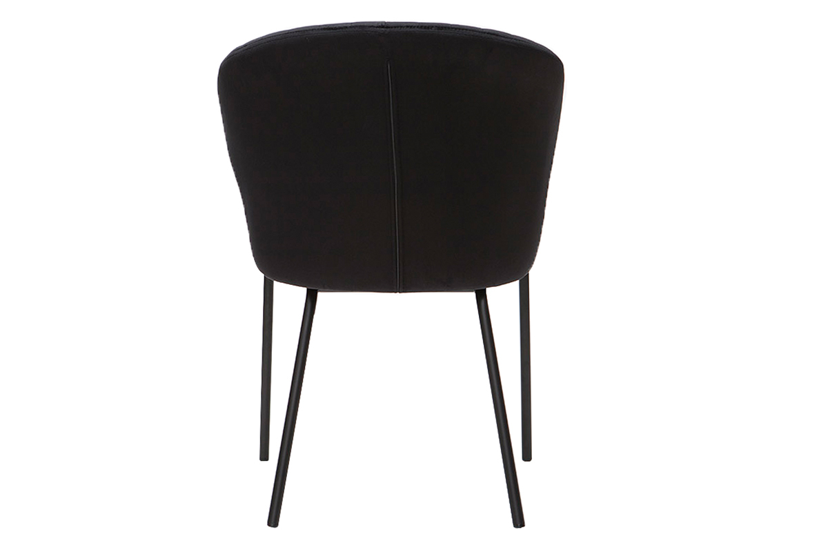 Silla moderna en terciopelo negro REQUIEM