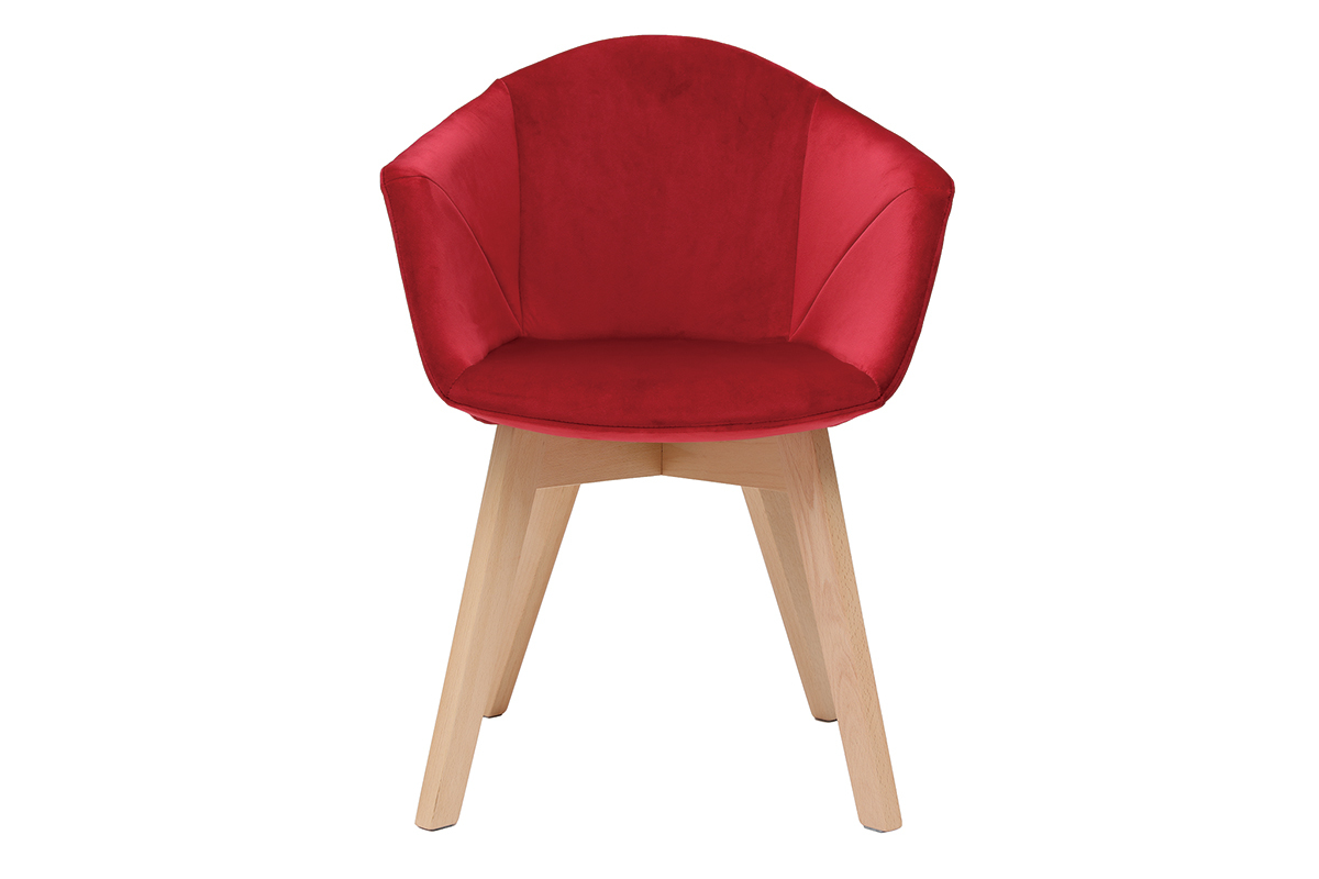 Silla moderna en terciopelo rojo TAYA