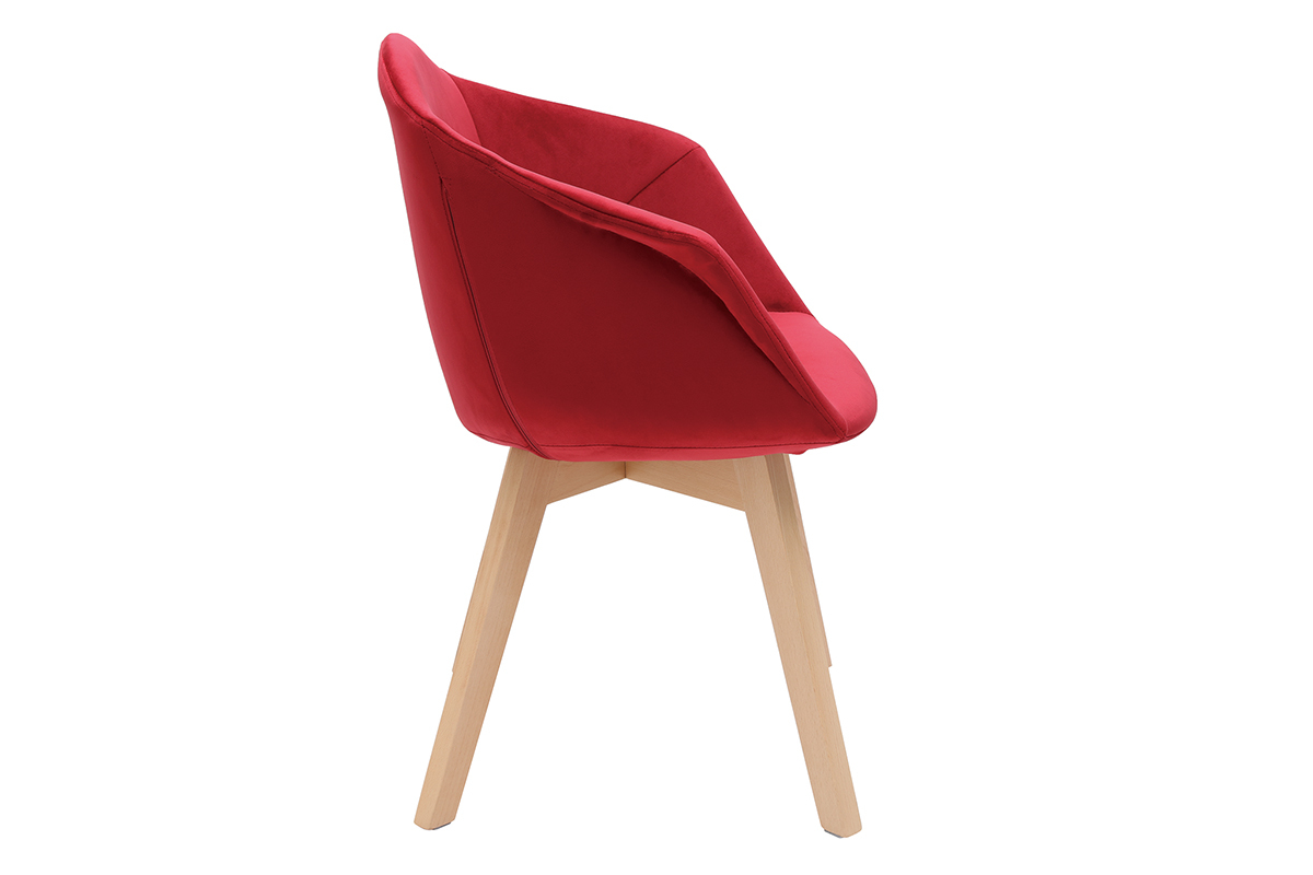Silla moderna en terciopelo rojo TAYA