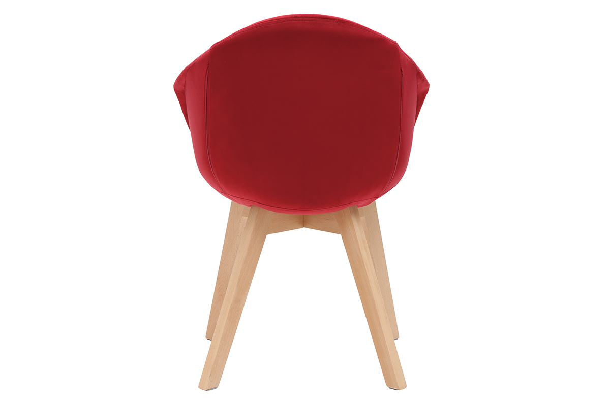 Silla moderna en terciopelo rojo TAYA