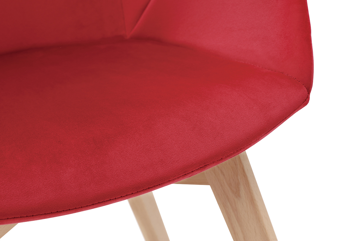 Silla moderna en terciopelo rojo TAYA