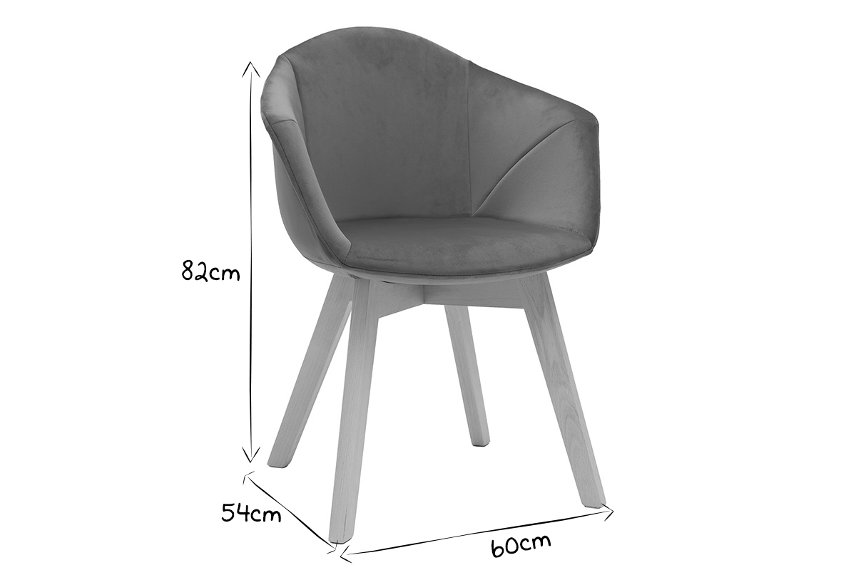 Silla moderna en terciopelo rojo TAYA