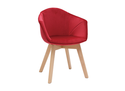 Silla moderna en terciopelo rojo TAYA