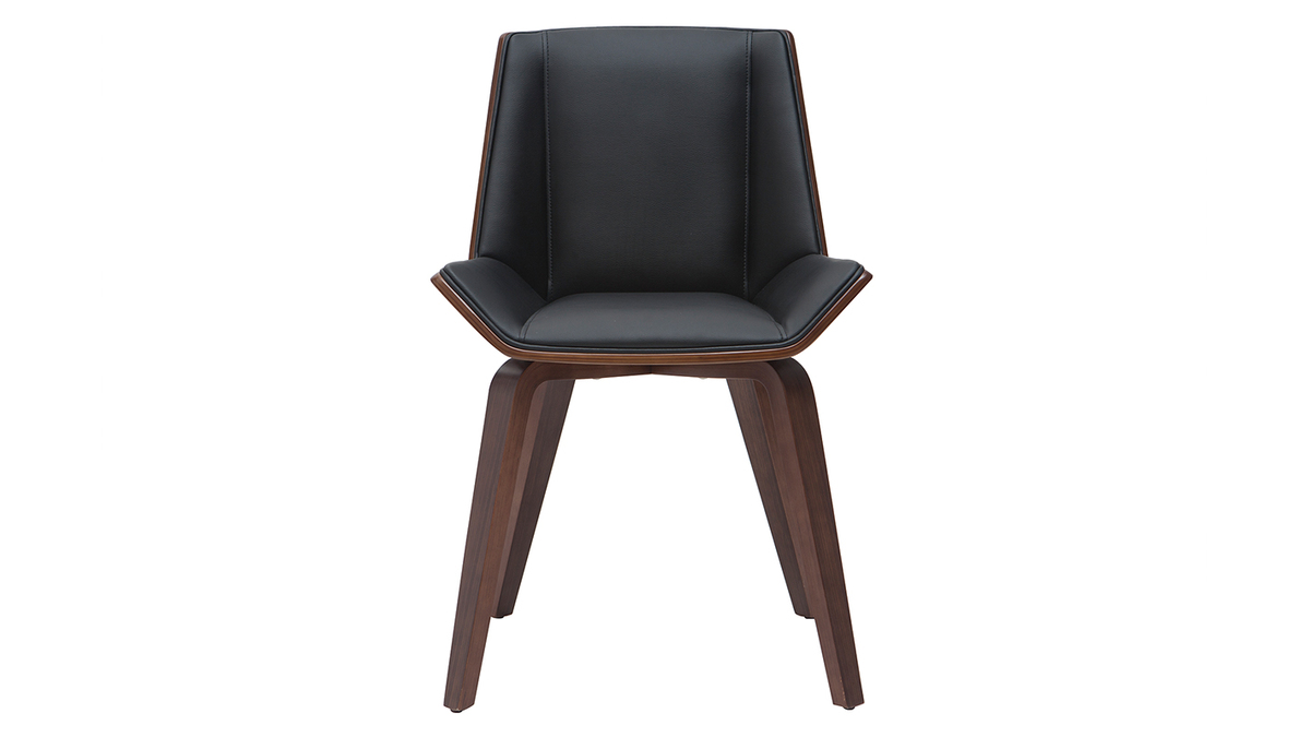 Silla moderna negra y madera oscura MELKIOR