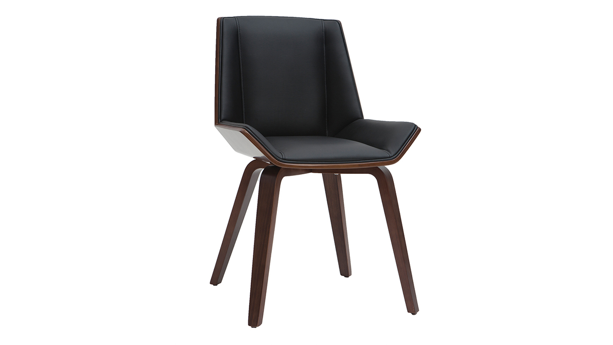 Silla moderna negra y madera oscura MELKIOR