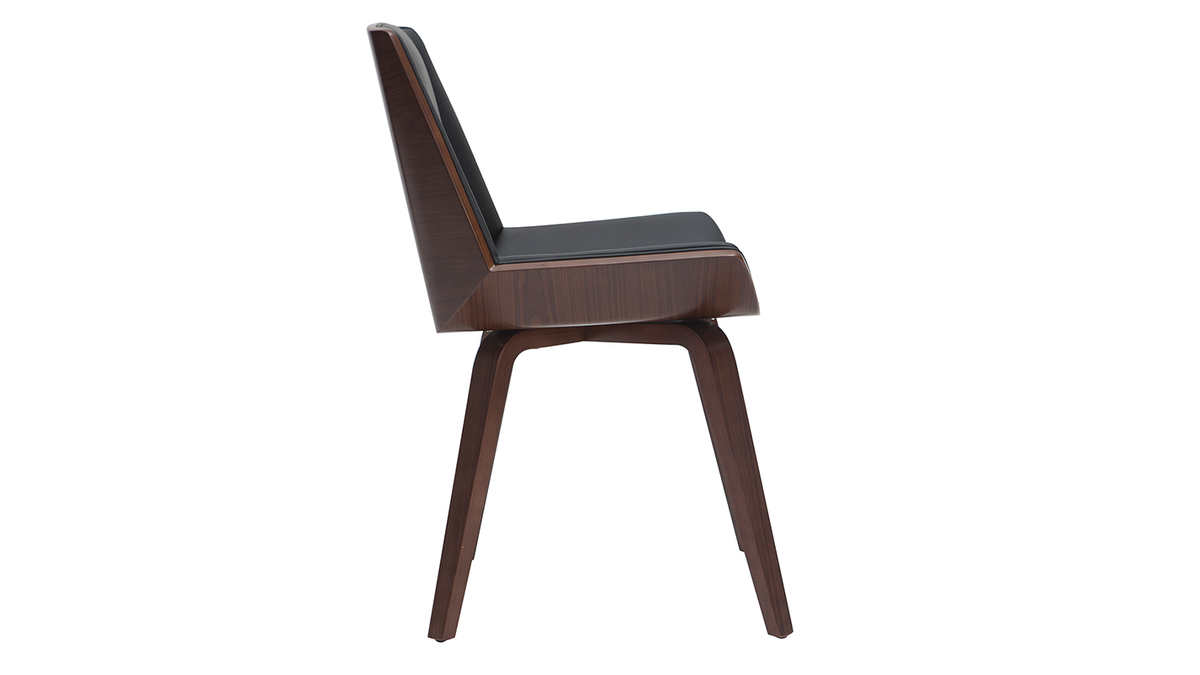 Silla moderna negra y madera oscura MELKIOR