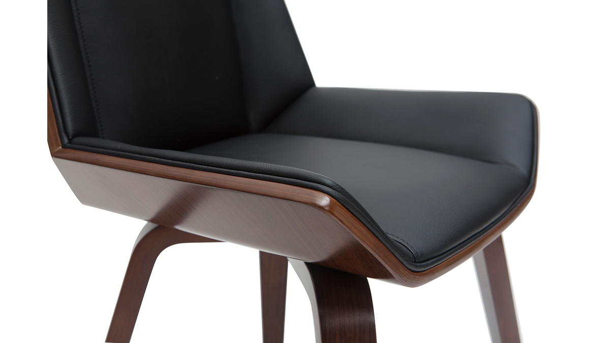 Silla moderna negra y madera oscura MELKIOR