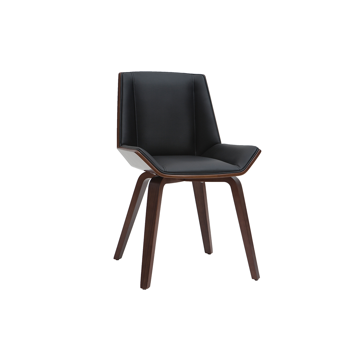 Silla moderna negra y madera oscura MELKIOR