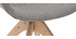 Silla moderna tejido efecto terciopelo gris y madera AARON