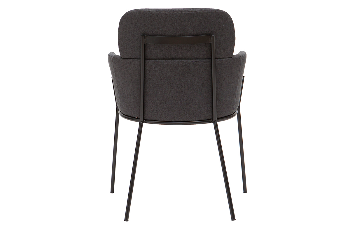 Silla moderna tejido gris y metal negro TULUM