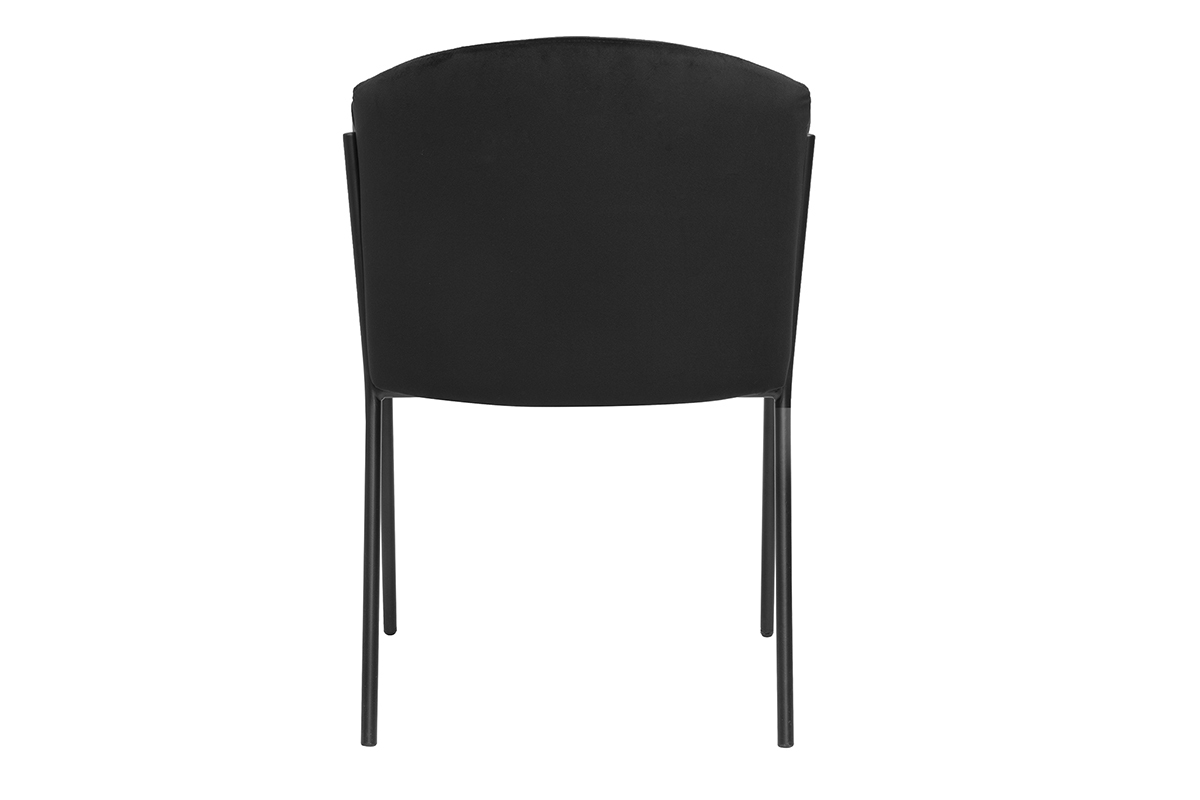 Silla negra de terciopelo y metal BRIANE