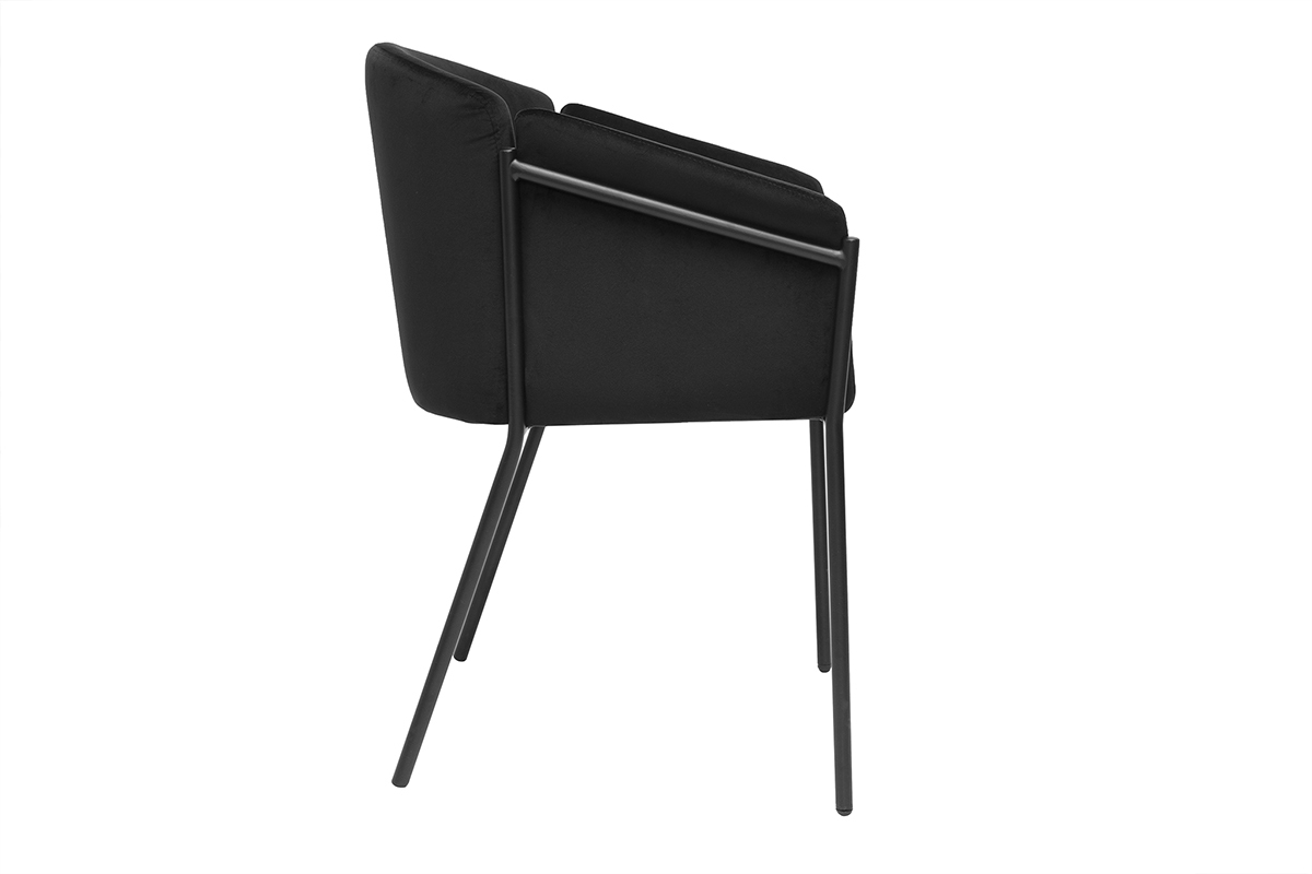 Silla negra de terciopelo y metal BRIANE