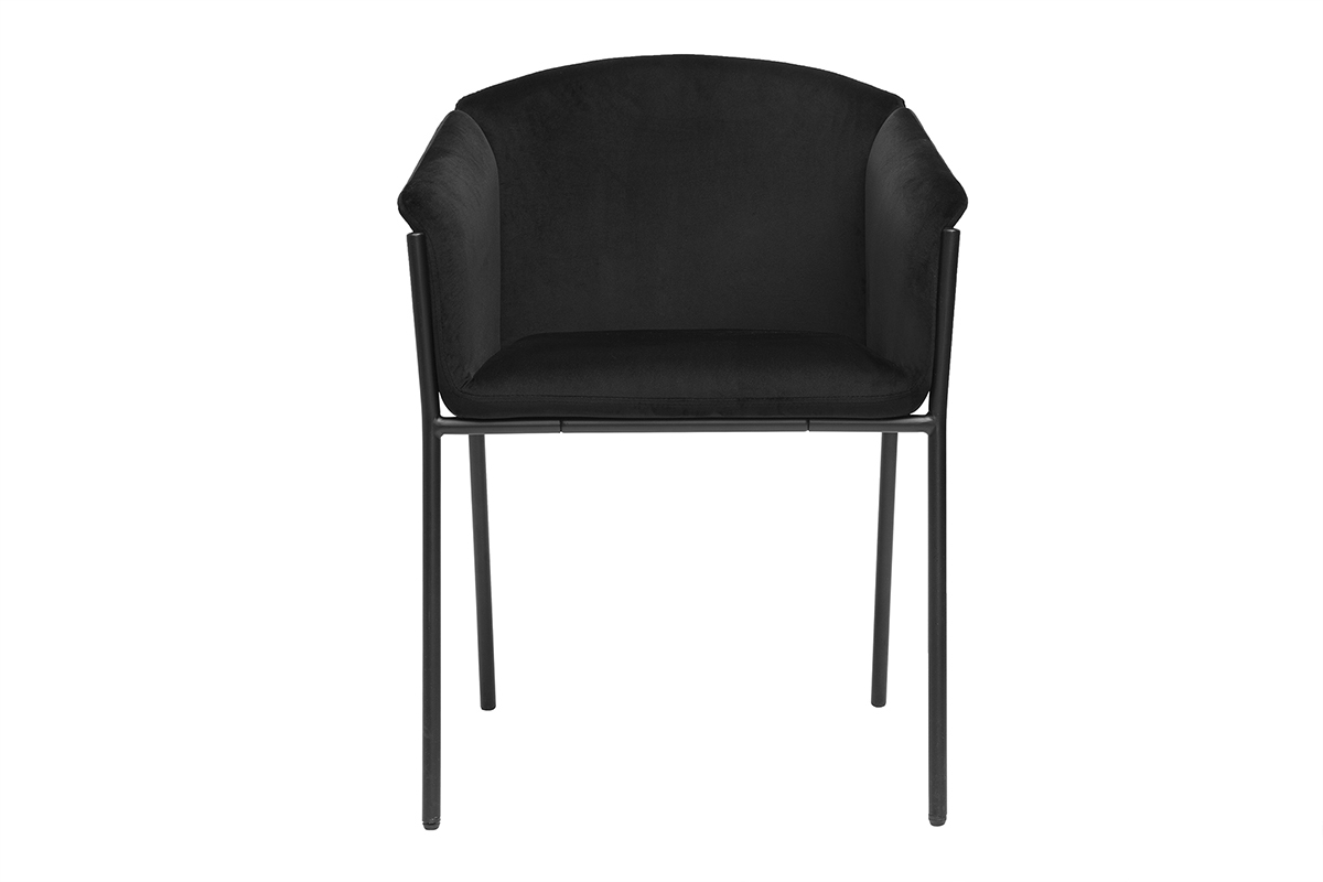 Silla negra de terciopelo y metal BRIANE