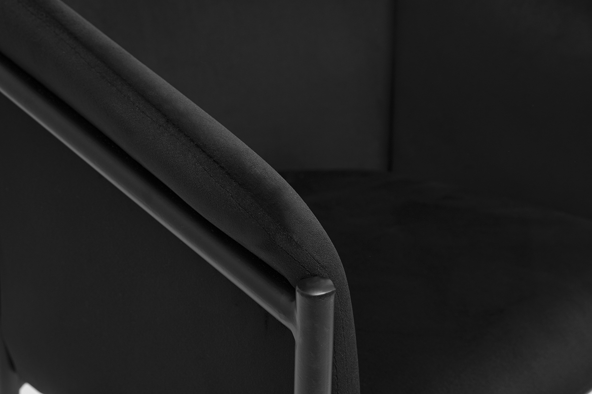 Silla negra de terciopelo y metal BRIANE