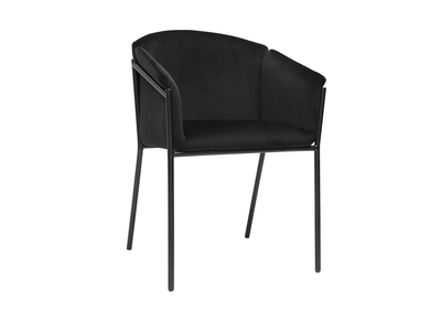 Silla negra de terciopelo y metal BRIANE