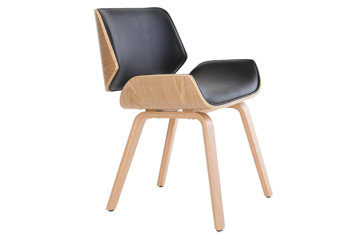 Silla negra y madera clara RUBBENS