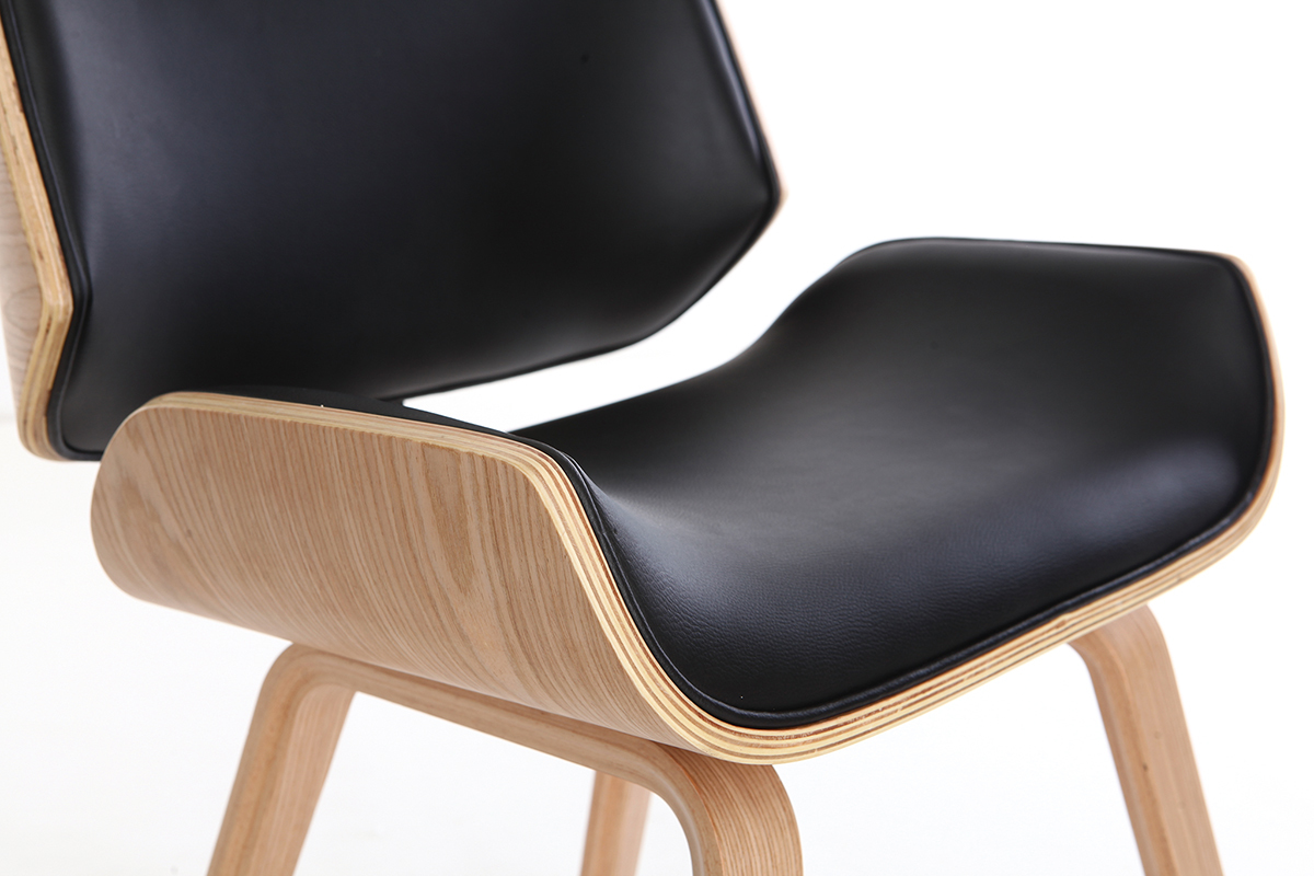 Silla negra y madera clara RUBBENS