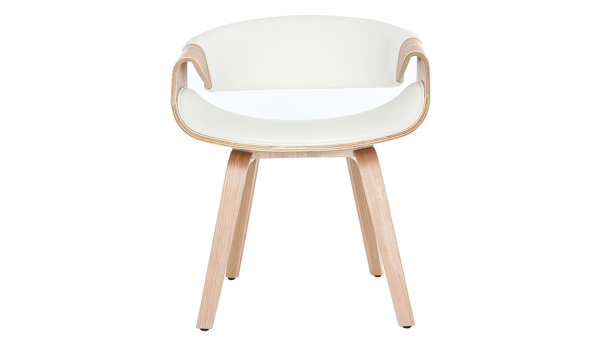 Silla nrdica blanco y madera clara ARAMIS