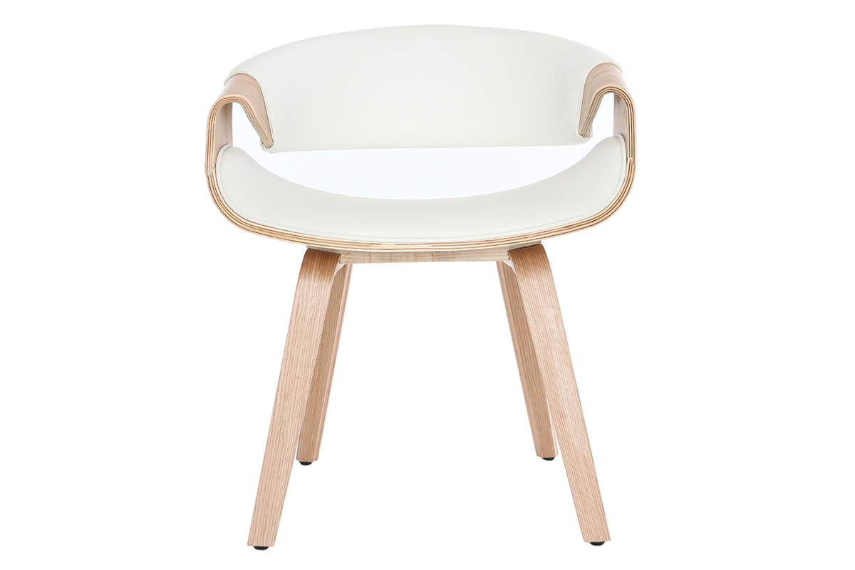 Silla nrdica blanco y madera clara ARAMIS