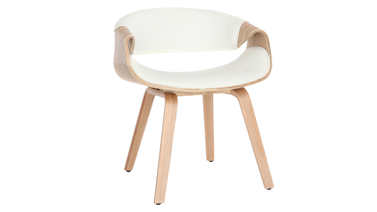 Silla nrdica blanco y madera clara ARAMIS