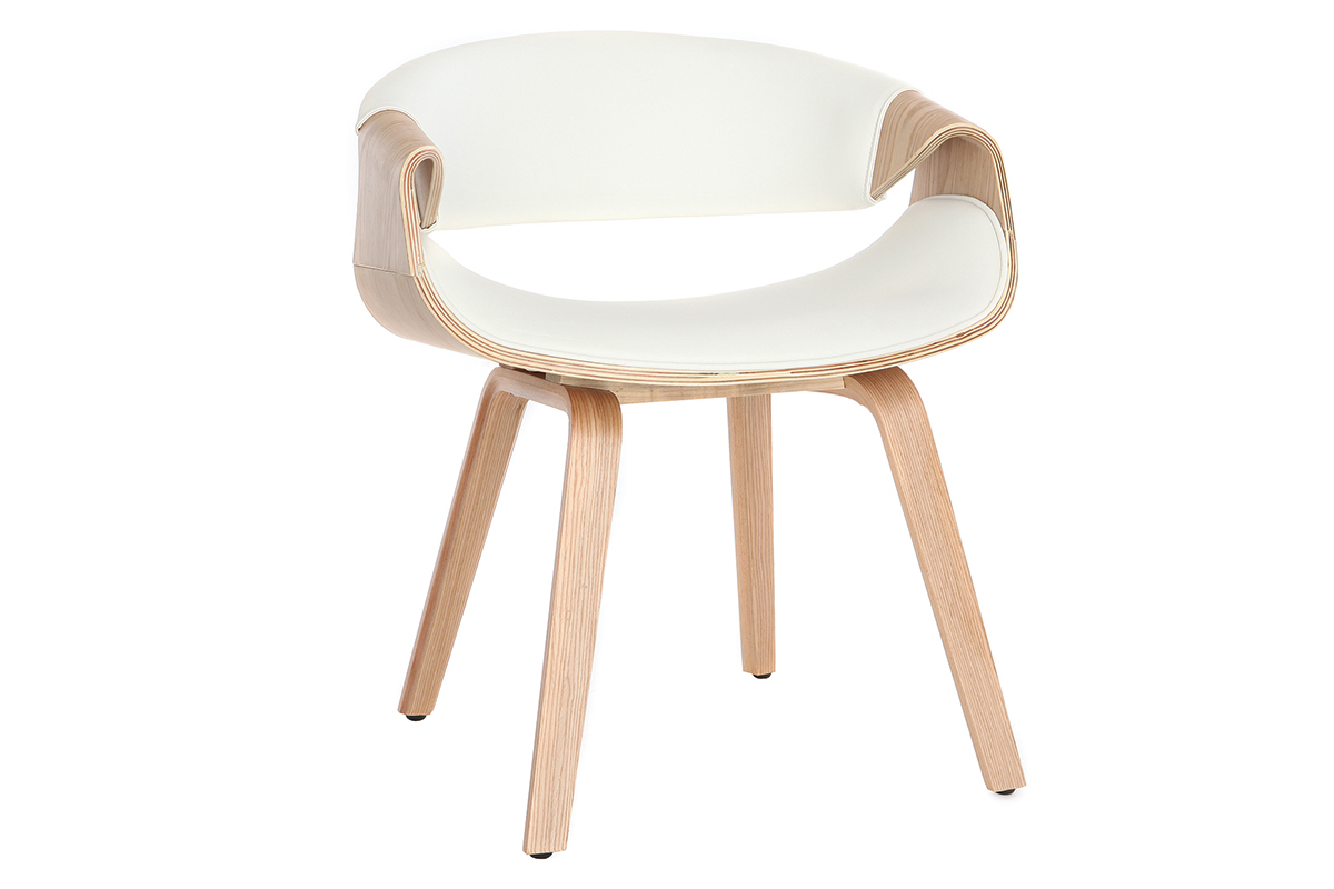 Silla nrdica blanco y madera clara ARAMIS