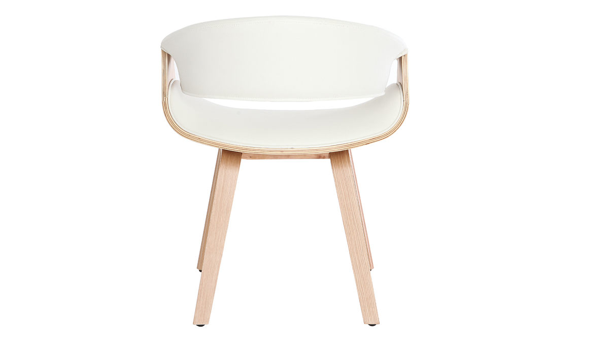 Silla nrdica blanco y madera clara ARAMIS