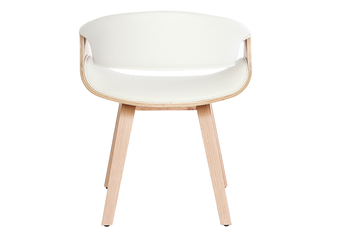 Silla nrdica blanco y madera clara ARAMIS