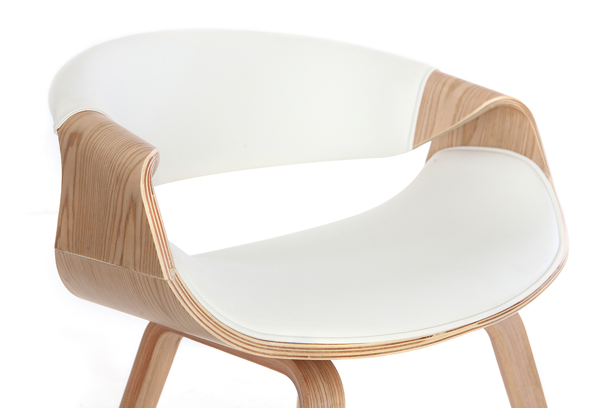 Silla nrdica blanco y madera clara ARAMIS