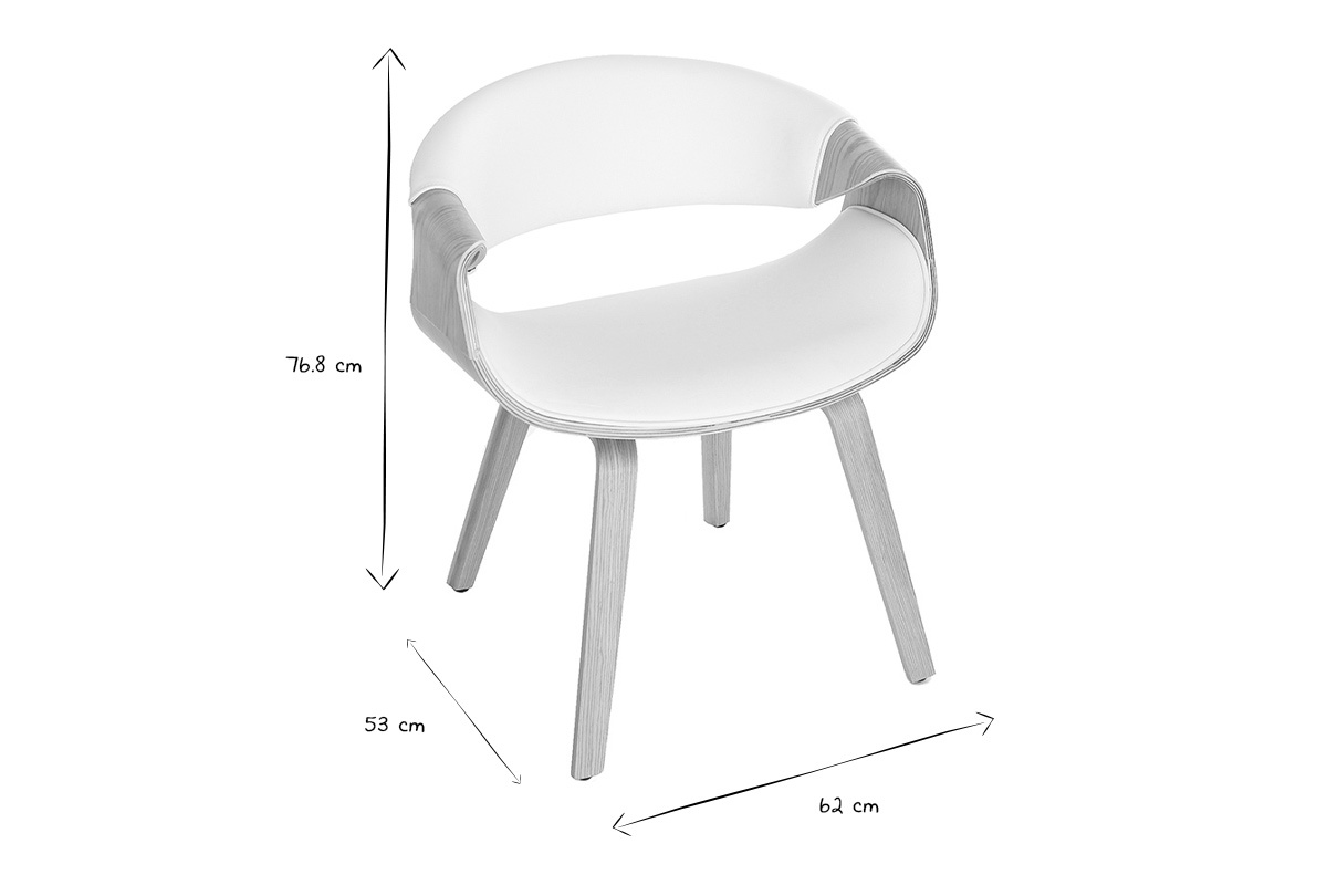 Silla nrdica blanco y madera clara ARAMIS