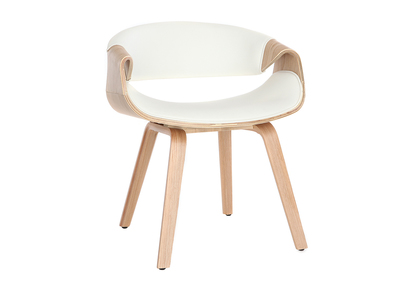 Silla nórdica blanco y madera clara ARAMIS