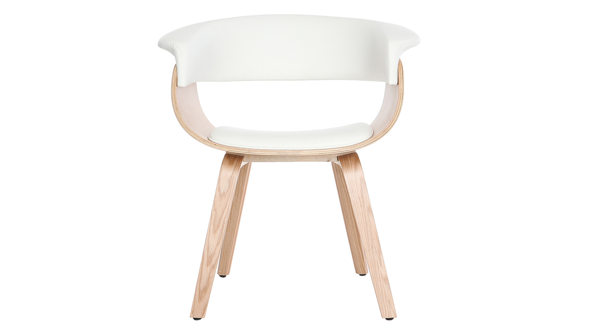 Silla nrdica blanco y madera clara OKTAV