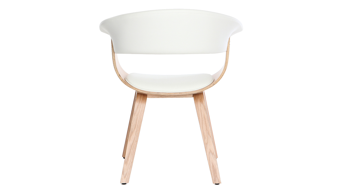 Silla nrdica blanco y madera clara OKTAV