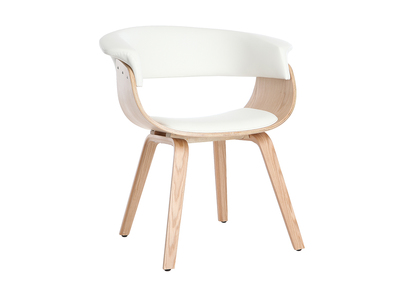 Silla nórdica blanco y madera clara OKTAV