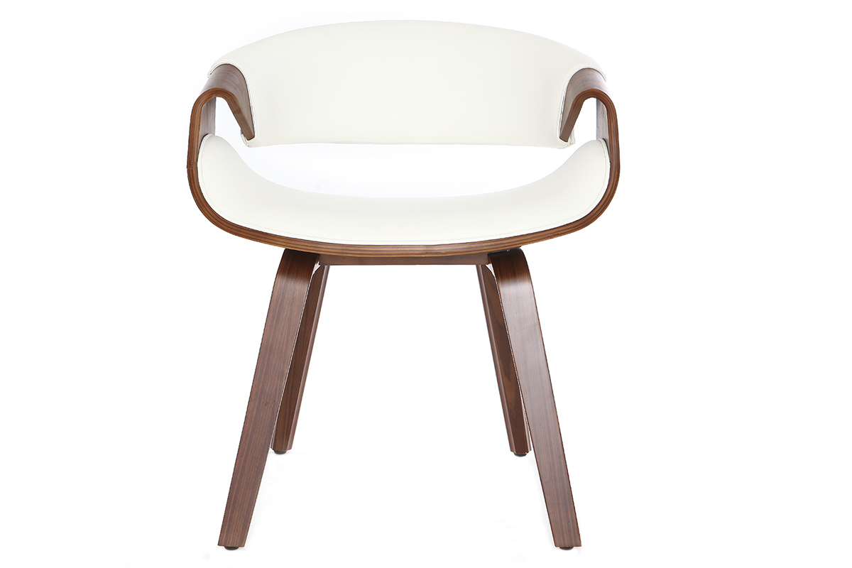 Silla n�rdica blanco y madera oscura ARAMIS