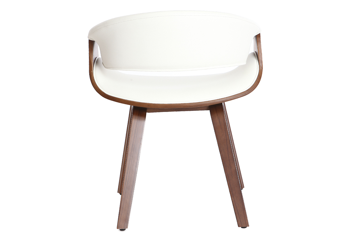 Silla n�rdica blanco y madera oscura ARAMIS