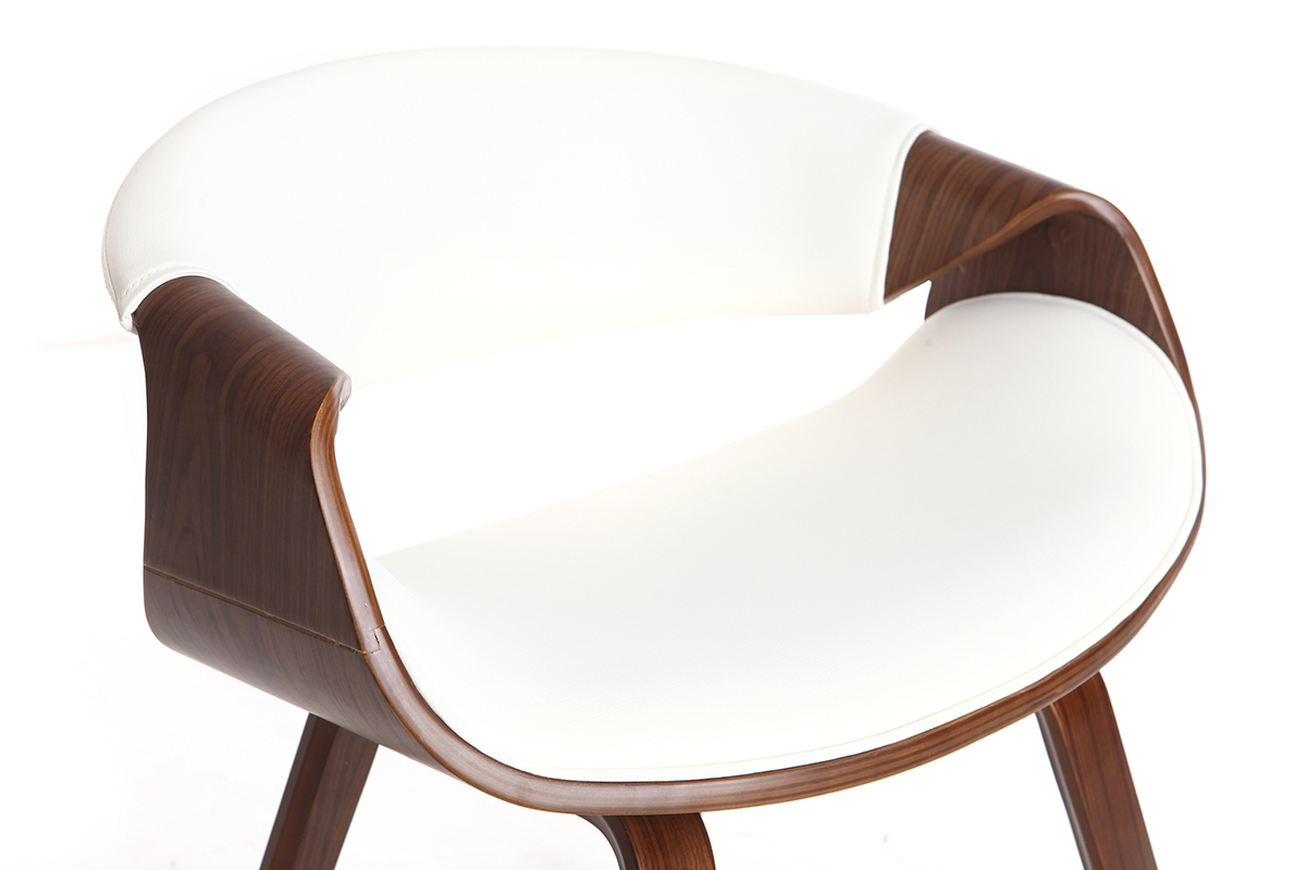 Silla n�rdica blanco y madera oscura ARAMIS