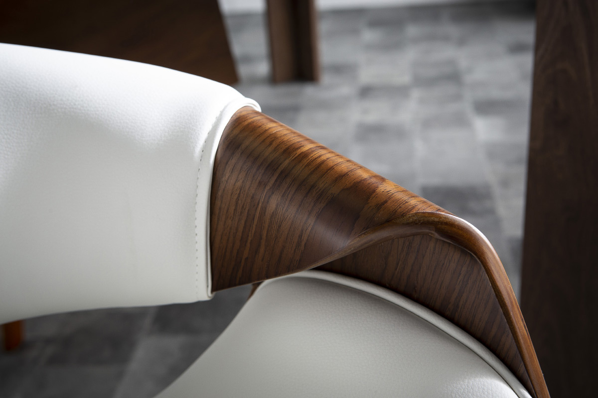 Silla n�rdica blanco y madera oscura ARAMIS