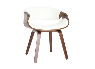 Silla n&oacute;rdica blanco y madera oscura ARAMIS