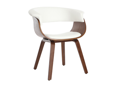 Silla n&oacute;rdica blanco y madera oscura OKTAV