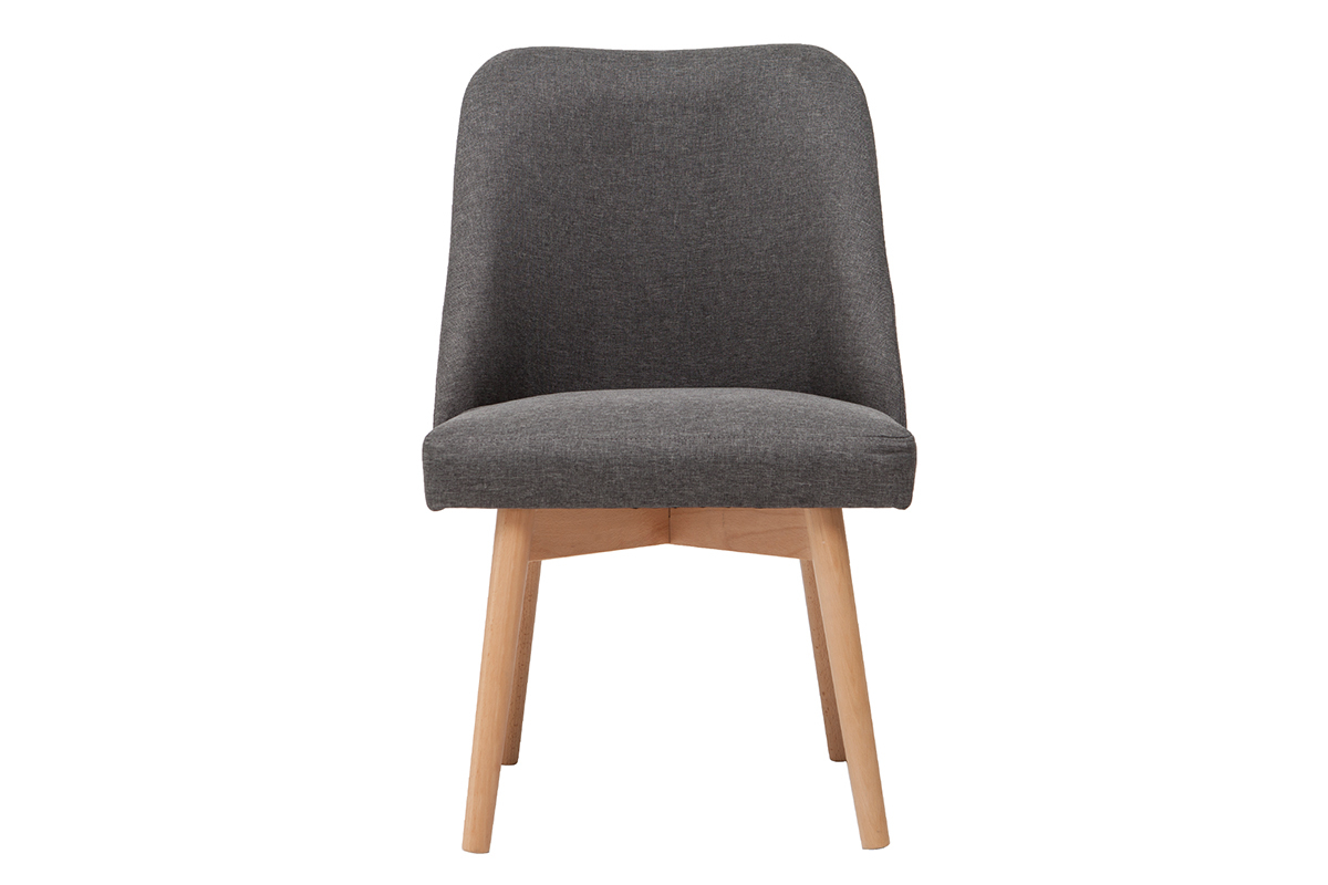 Silla nrdica en tejido gris oscuro LIV