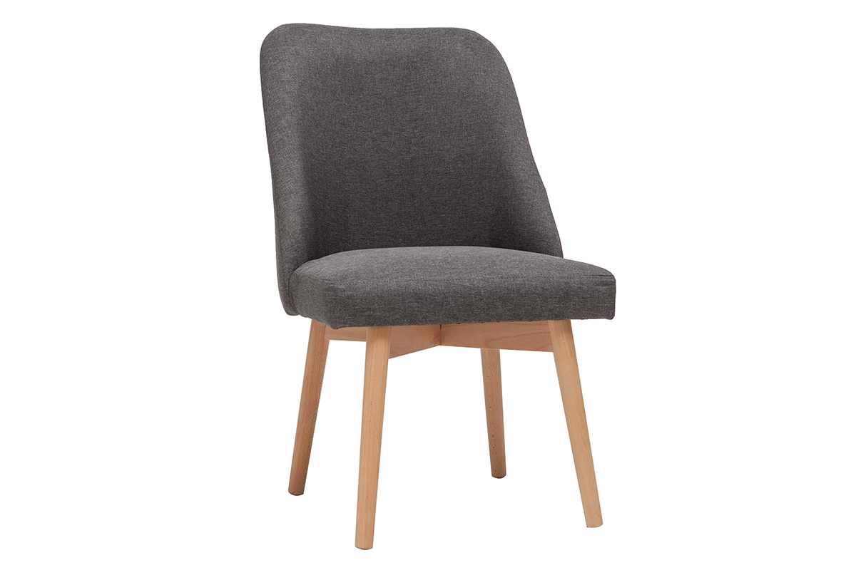 Silla nrdica en tejido gris oscuro LIV