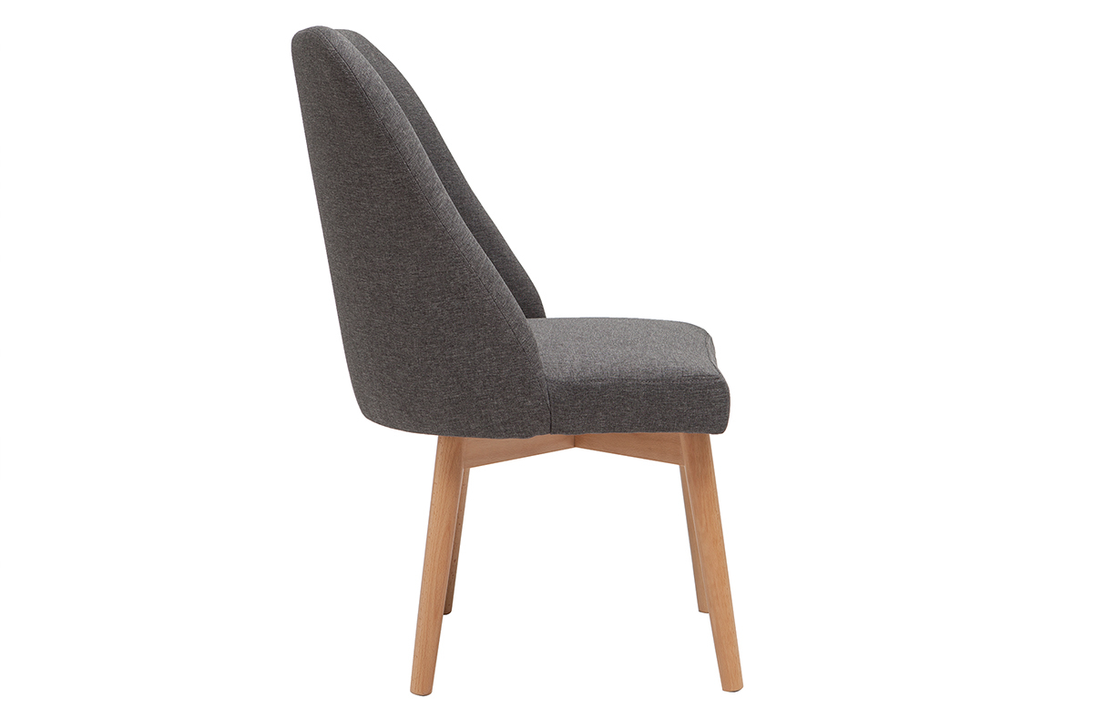 Silla nrdica en tejido gris oscuro LIV