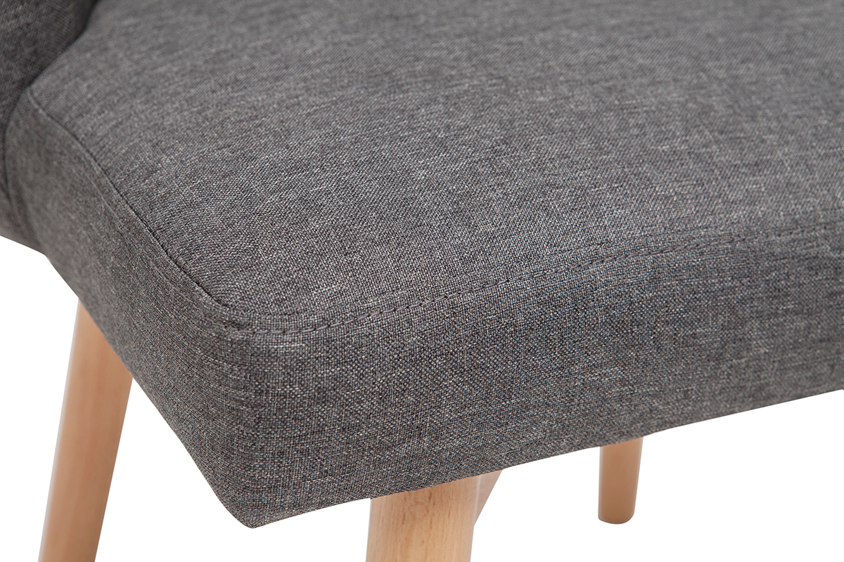 Silla nrdica en tejido gris oscuro LIV