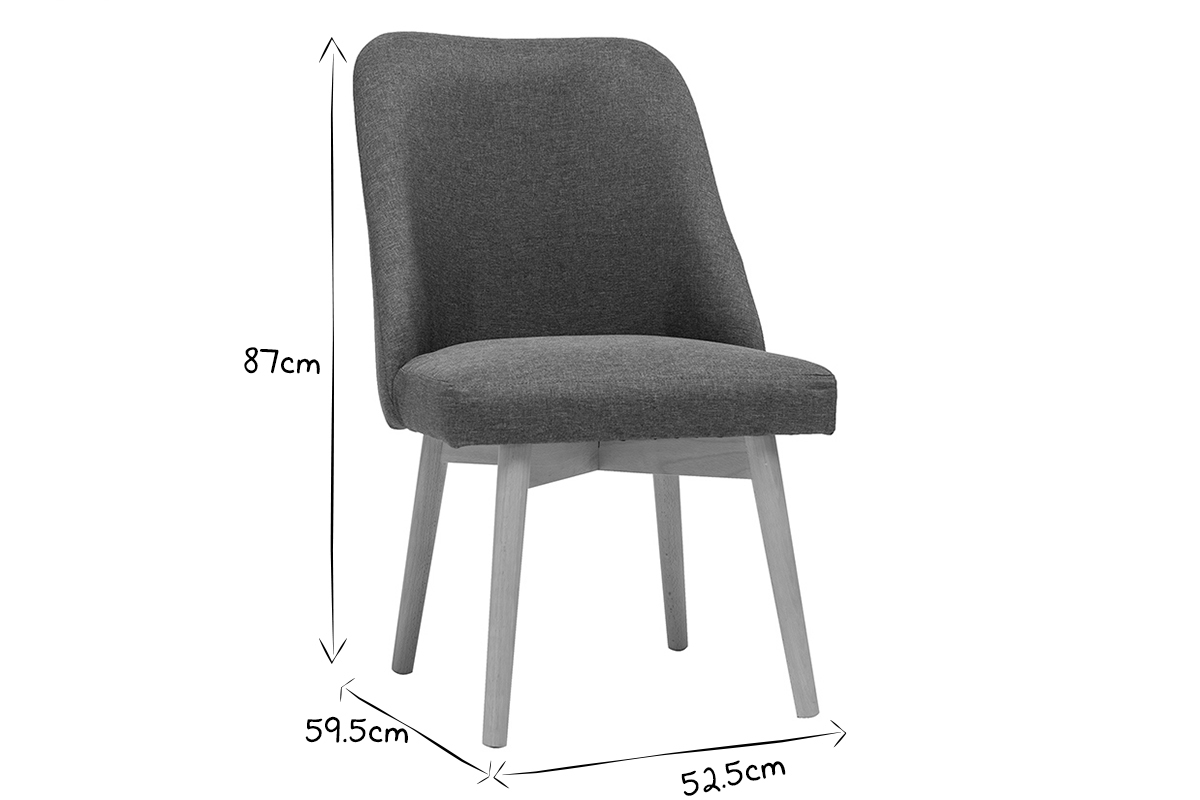 Silla nrdica en tejido gris oscuro LIV